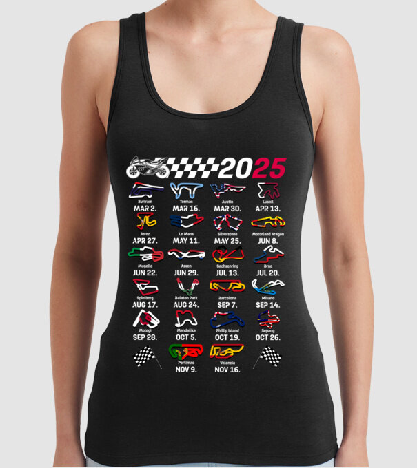 MOTOGP 25 CALENDAR Negru model negru pe tricou