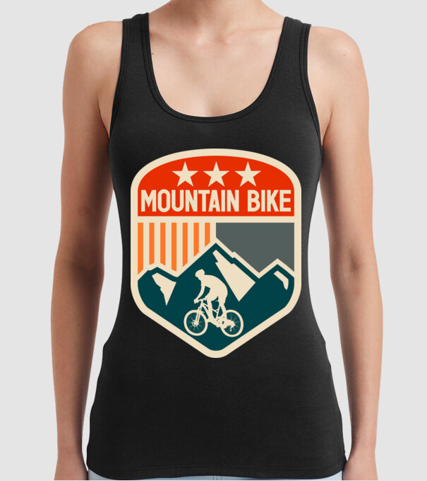 Mountain Bike model negru pe tricou