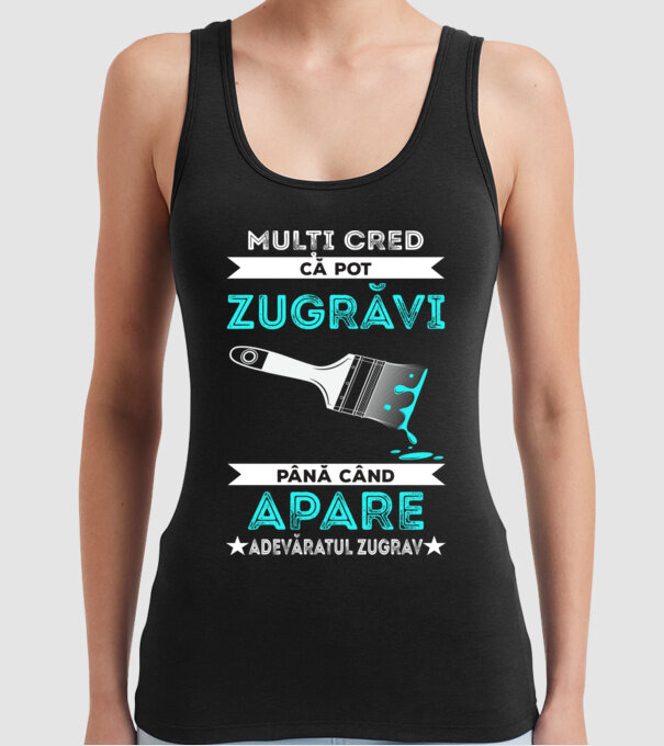 Mulți cred că pot zugrăvi până când apare adevăratul zugrav model negru pe tricou