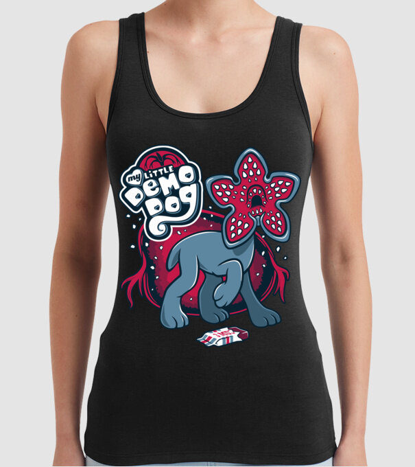 my little demodog model negru pe tricou