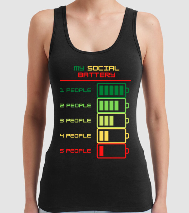 My social battery model negru pe tricou