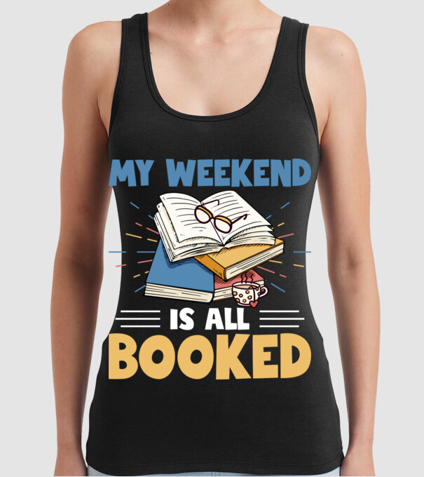 My weekend booked model negru pe tricou