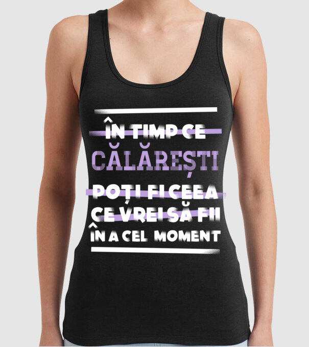 în timp ce călărești poți fi ceea ce vrei să fii - în acel moment model negru pe tricou