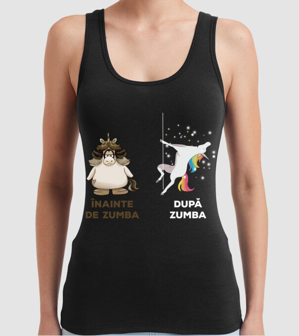 Înainte de Zumba, după Zumba model negru pe tricou