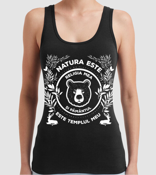 Natura este religia mea și pământul este templul meu model negru pe tricou