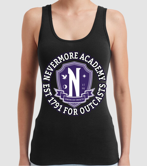  Nevermore academy model negru pe tricou