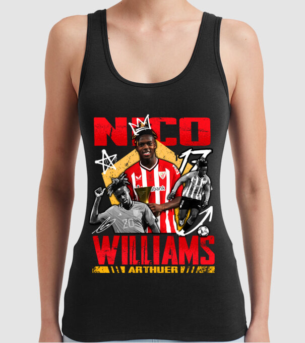 Nico Williams tribute model negru pe tricou