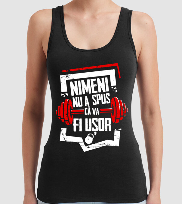 nimeni nu a spus că va fi ușor model negru pe tricou