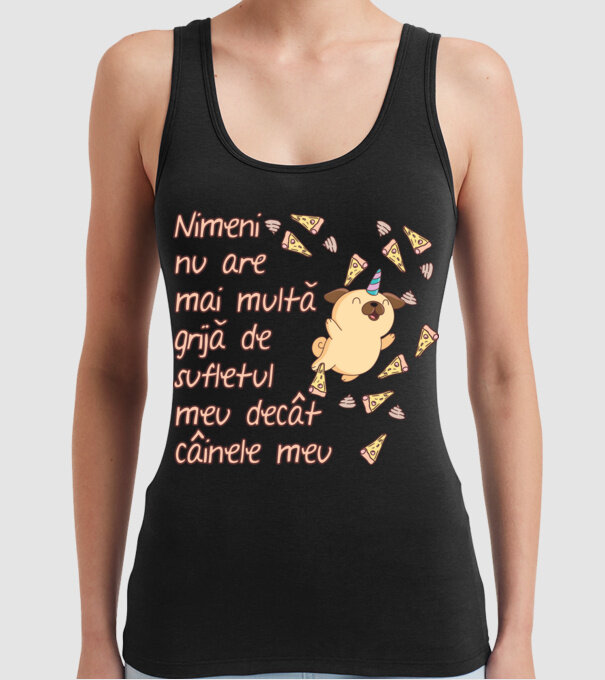 Nimic nu are mai multă grijă de sufletul meu decât câinele meu model negru pe tricou