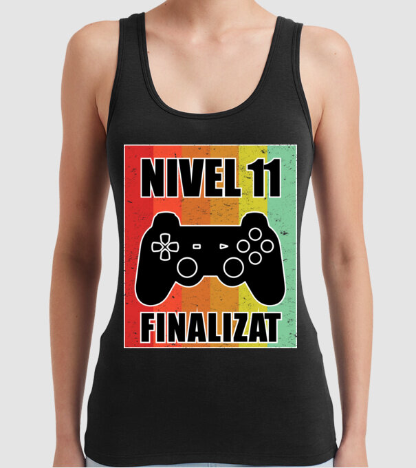 Nivel 11 finalizat model negru pe tricou