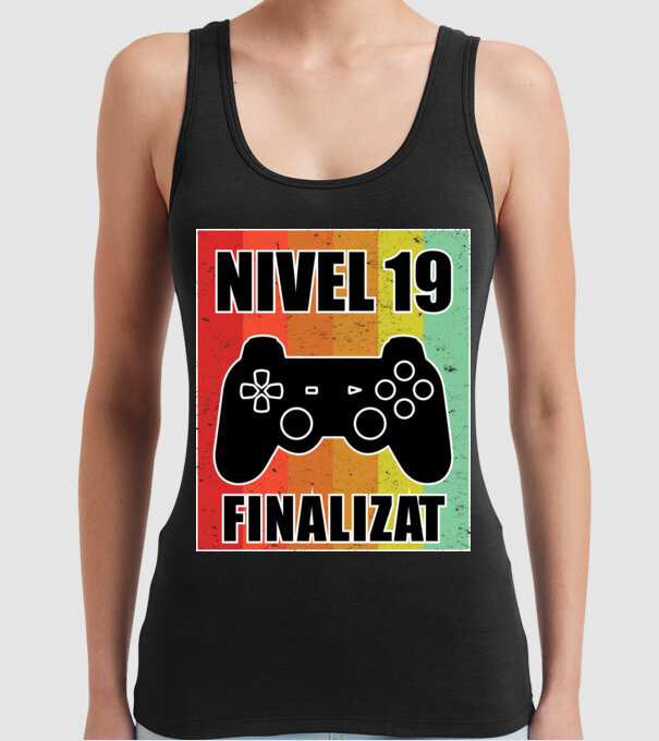 Nivel 19 finalizat model negru pe tricou
