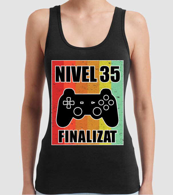 Nivel 35 finalizat model negru pe tricou