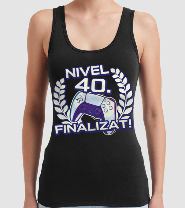 Nivel 40 finalizat! model negru pe tricou