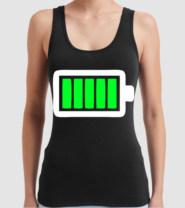 Nivel baterie complet model negru pe tricou