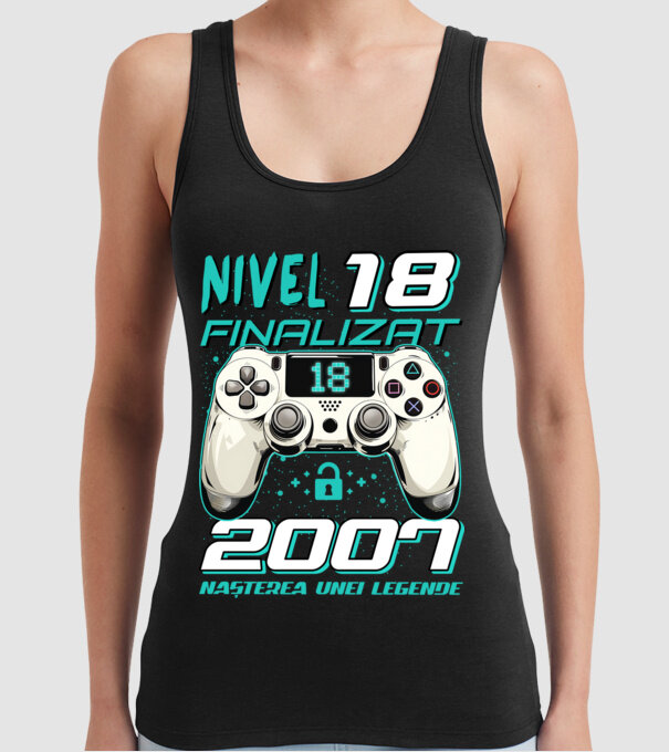 Nivel finalizat 18 2007 model negru pe tricou