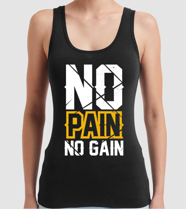 No Pain No Gain model negru pe tricou