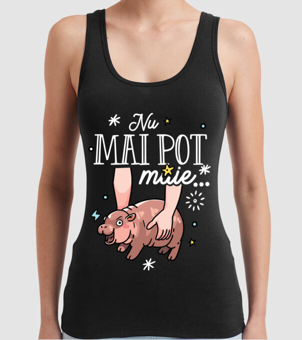 Nu mai pot muie... model negru pe tricou