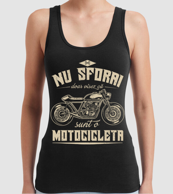 nu sforăi, doar visez că sunt o motocicletă model negru pe tricou