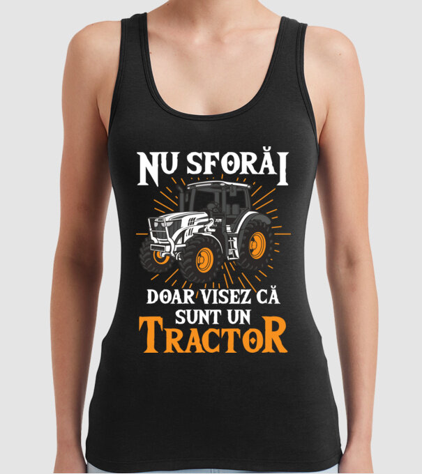 Nu sforăi, doar visez că sunt un Tractor model negru pe tricou