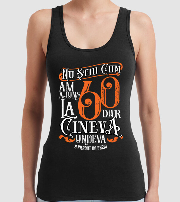 Nu știu cum am ajuns la 60, dar cineva, undeva, a pierdut un pariu model negru pe tricou