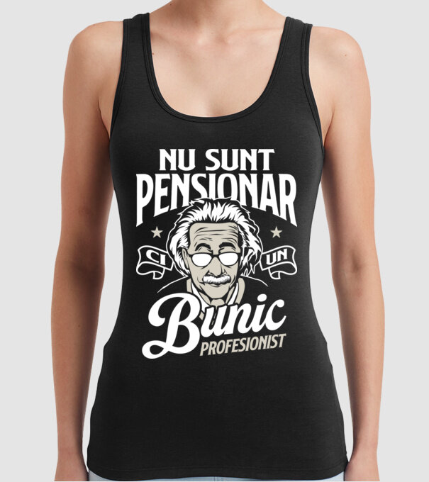Nu sunt pensionar, ci un bunic profesionist model negru pe tricou