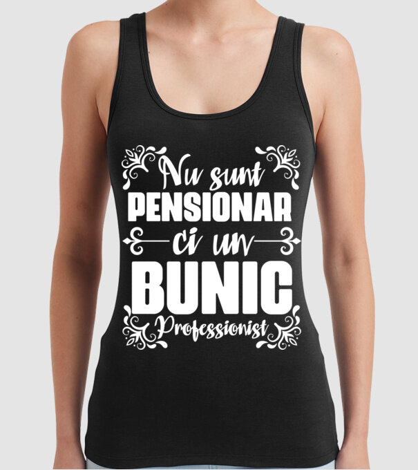 Nu sunt_pensionar, ci un bunic profesionist model negru pe tricou