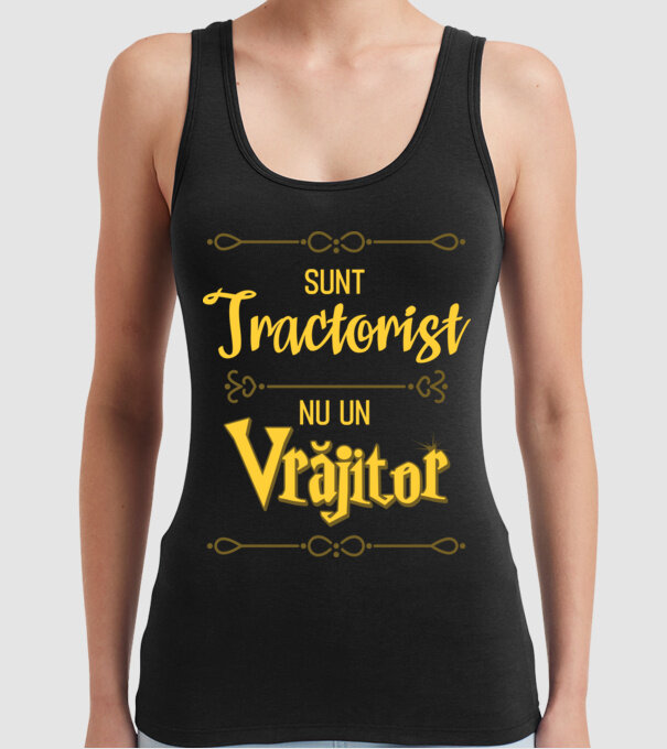 Sunt tractorist, nu un vrăjitor model negru pe tricou