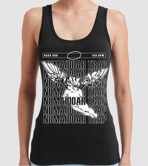 numaidoar trap model negru pe tricou