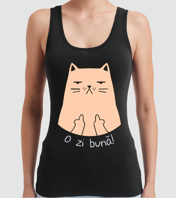 O zi bună model negru pe tricou