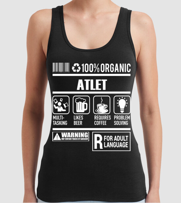 ATLET model negru pe tricou