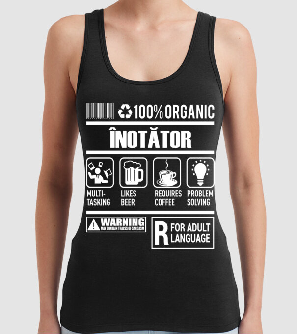ÎNOTĂTOR model negru pe tricou