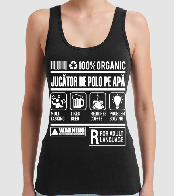 JUCĂTOR DE POLO PE APĂ model negru pe tricou