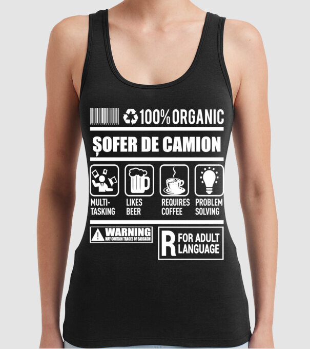 ȘOFER DE CAMION model negru pe tricou