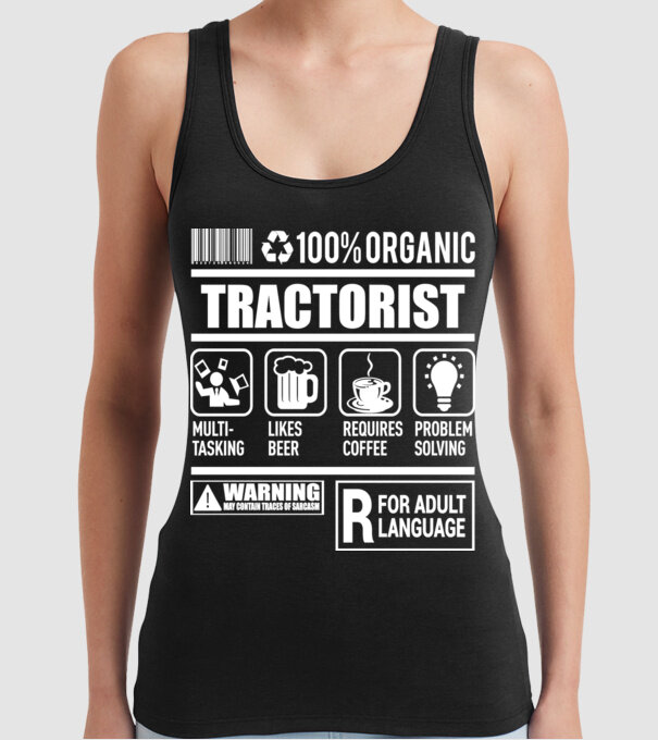 TRACTORIST model negru pe tricou