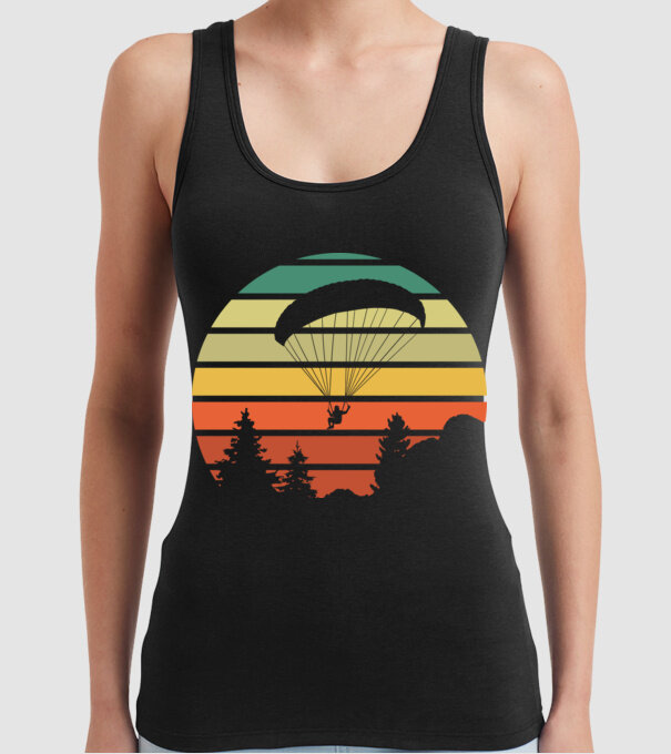 paraglide model negru pe tricou