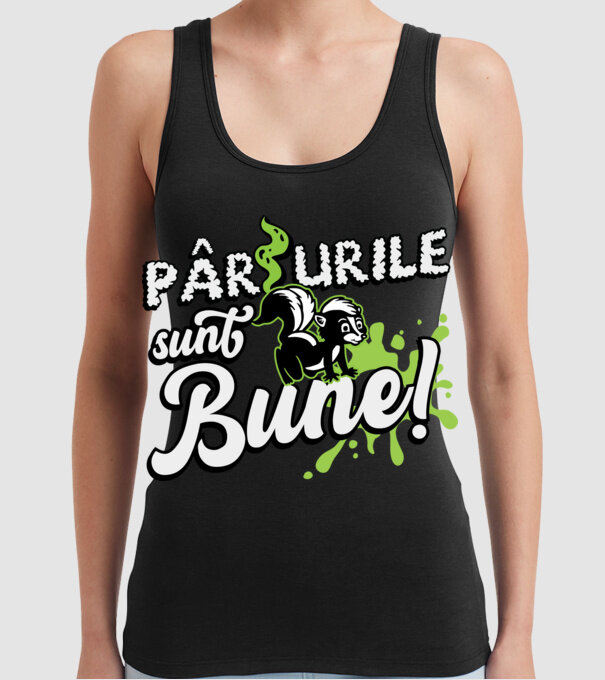 Pârțurile sunt bune model negru pe tricou