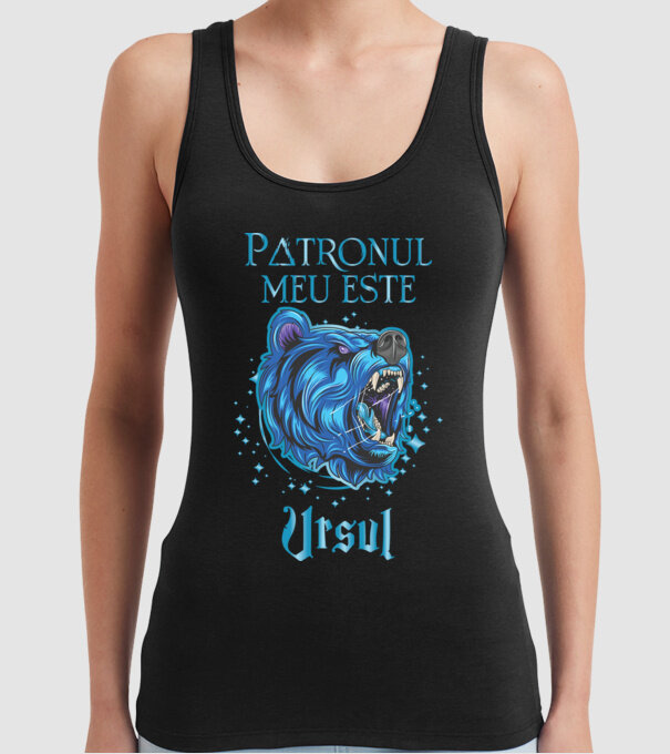 Patronul meu este URSUL model negru pe tricou