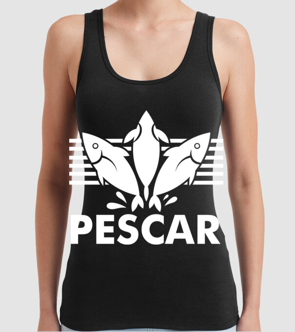 Pescar original model negru pe tricou