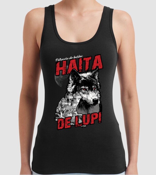Petrecere de burlac - haită de lupi model negru pe tricou