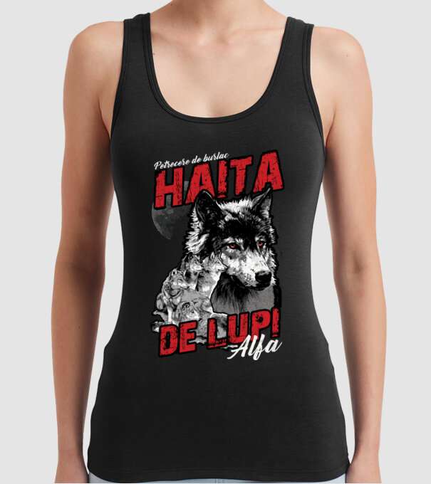 Petrecere de burlac - haită de lupi masculi alfa model negru pe tricou
