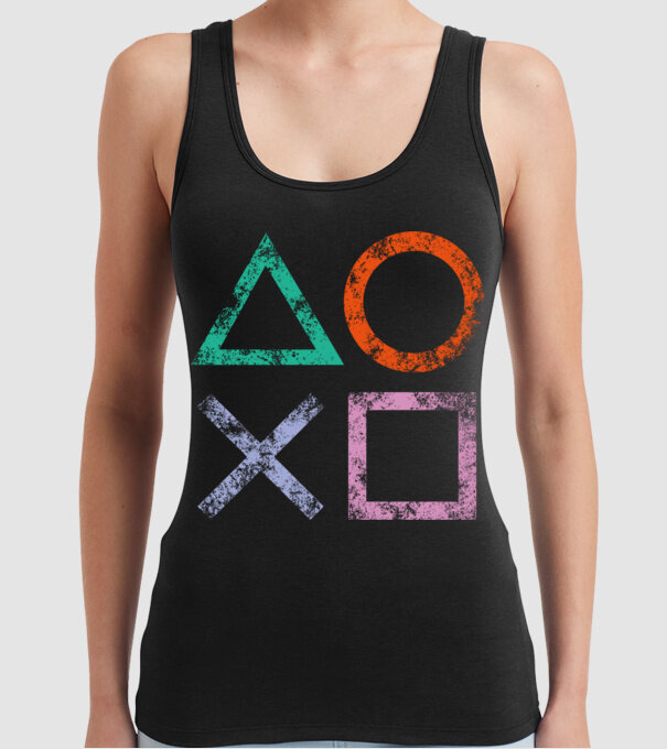 PlayStation icon model negru pe tricou
