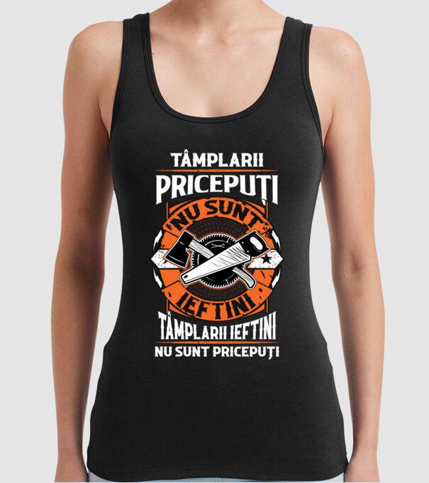 tâmplarii pricepuți nu sunt ieftini, tâmplarii ieftini nu sunt pricepuți model negru pe tricou