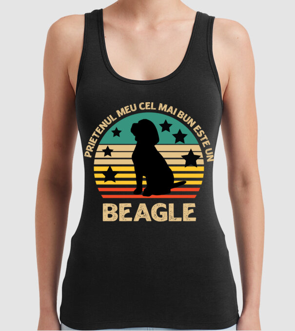 Prietenul meu cel mai bun este un beagle model negru pe tricou
