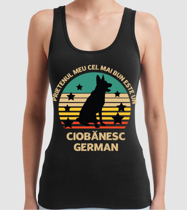 Prietenul meu cel mai bun este un ciobănesc german model negru pe tricou