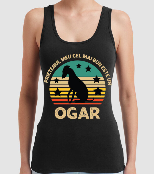 Prietenul meu cel mai bun este un ogar model negru pe tricou