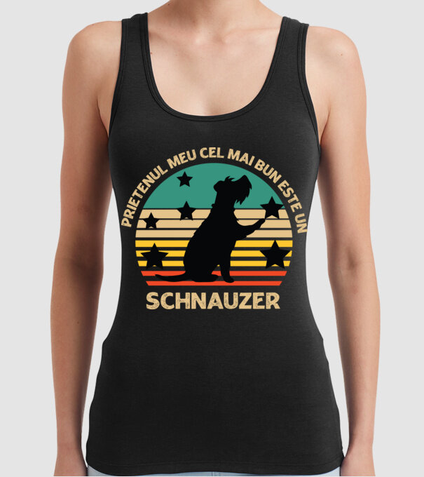 Prietenul meu cel mai bun este un schnauzer model negru pe tricou