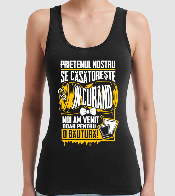 Prietenul nostru se căsătorește în curând model negru pe tricou