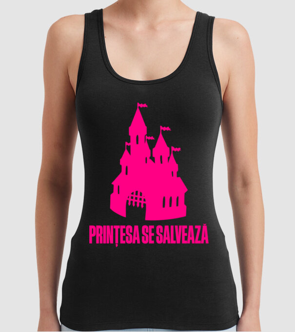 Prințesa se salvează model negru pe tricou