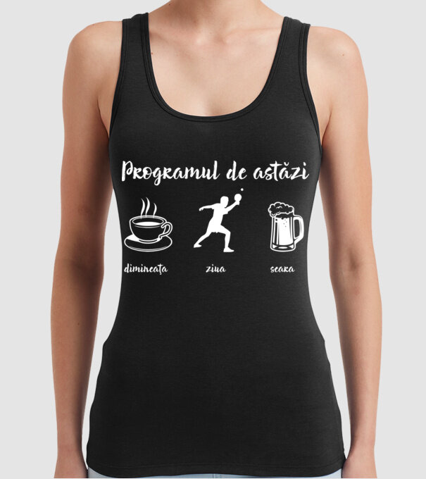 programul de astăzi: dimineața, ziua, seara model negru pe tricou