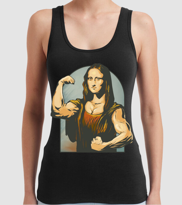 Pumped Mona model negru pe tricou